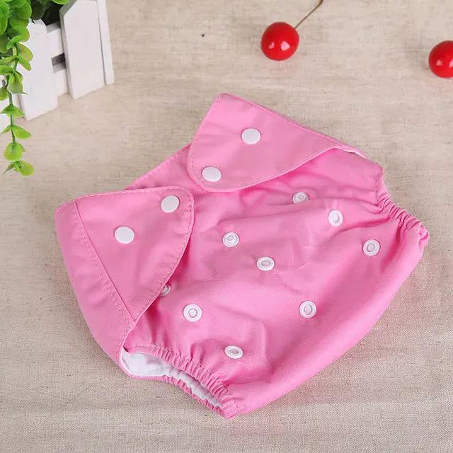 EcoWarra Pink Baby Diapers Washable Reusable Nappies Grid Eco Friendly Cotton Baby Cloth Training Pant Cloth Diaper Adjustable Baby Fraldas