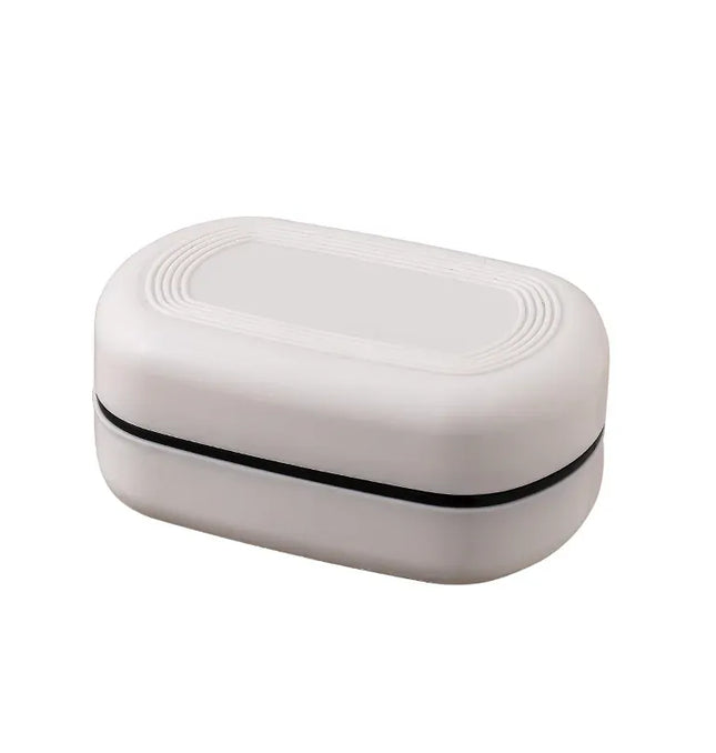 EcoWarra Portable Bathroom Soap Holder Container Box for Shower Black Covered Travel Soap Dish Double Layered Bamboo Storage