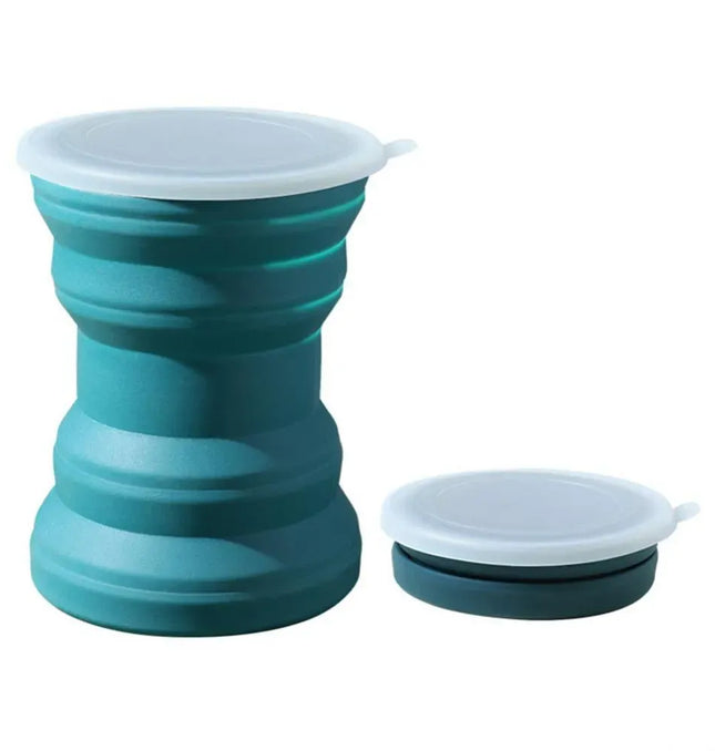 EcoWarra Portable Silicone Foldable Cup With Lanyard Heat Resistant Collapsible Cups Lid Folding Storage Travel Mug For Hot Water