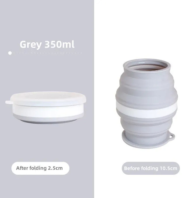 EcoWarra Portable Silicone Foldable Cup With Lanyard Heat Resistant Collapsible Cups Lid Folding Storage Travel Mug For Hot Water