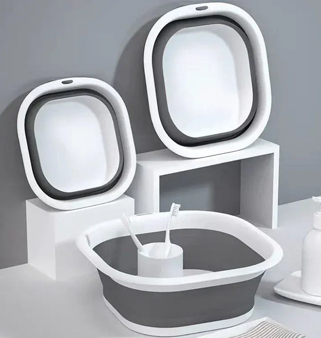 EcoWarra Portable Wash Basins Plastic Folding Basins Dorm Room Essentials  Foldable Bucket Basin Wash Basin Bathroom Kitchen Accessories