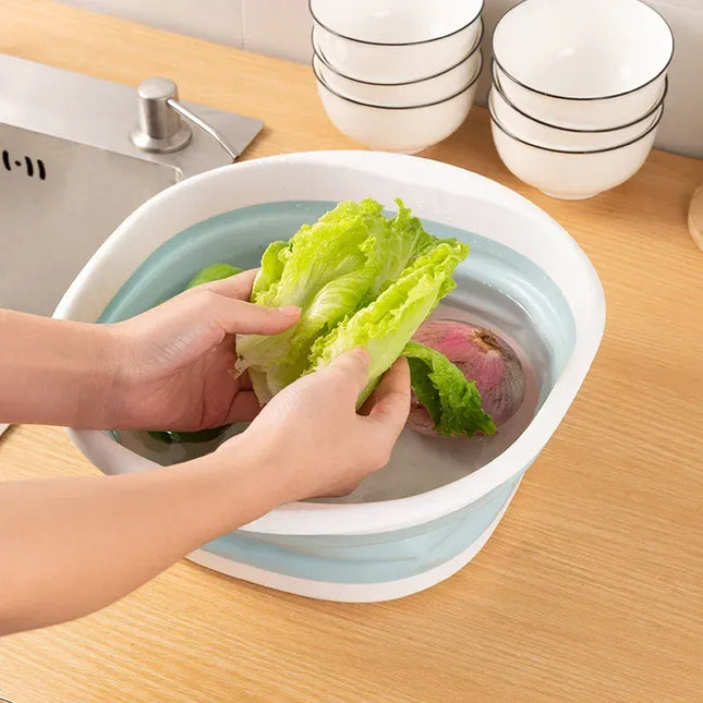 EcoWarra Portable Wash Basins Plastic Folding Basins Dorm Room Essentials  Foldable Bucket Basin Wash Basin Bathroom Kitchen Accessories