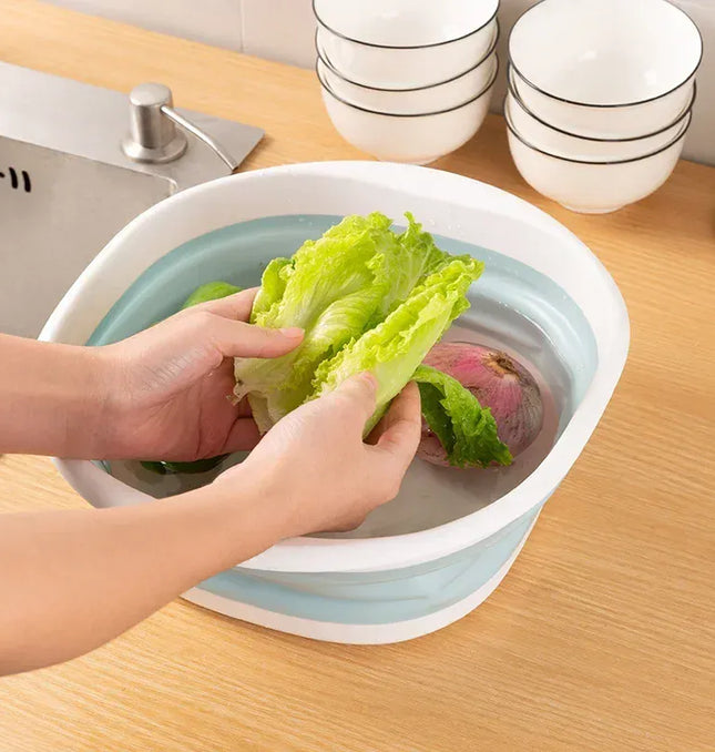 EcoWarra Portable Wash Basins Plastic Folding Basins Dorm Room Essentials  Foldable Bucket Basin Wash Basin Bathroom Kitchen Accessories
