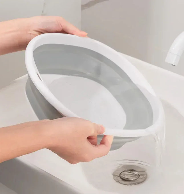 EcoWarra Portable Wash Basins Plastic Folding Basins Dorm Room Essentials  Foldable Bucket Basin Wash Basin Bathroom Kitchen Accessories