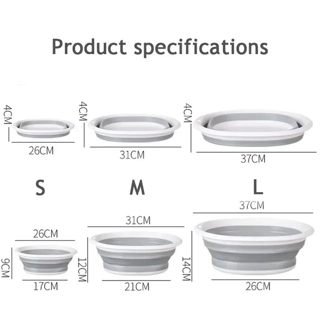EcoWarra Portable Wash Basins Plastic Folding Basins Dorm Room Essentials  Foldable Bucket Basin Wash Basin Bathroom Kitchen Accessories