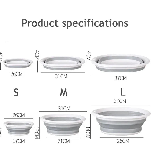 EcoWarra Portable Wash Basins Plastic Folding Basins Dorm Room Essentials  Foldable Bucket Basin Wash Basin Bathroom Kitchen Accessories