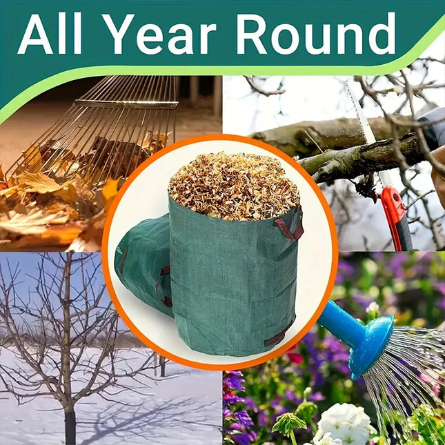 EcoWarra PP Garden Waste Bags Heavy-Duty  Reusable Yard Debris Bags with Industrial Fabric and Handles for Plant, and Leaf Collection