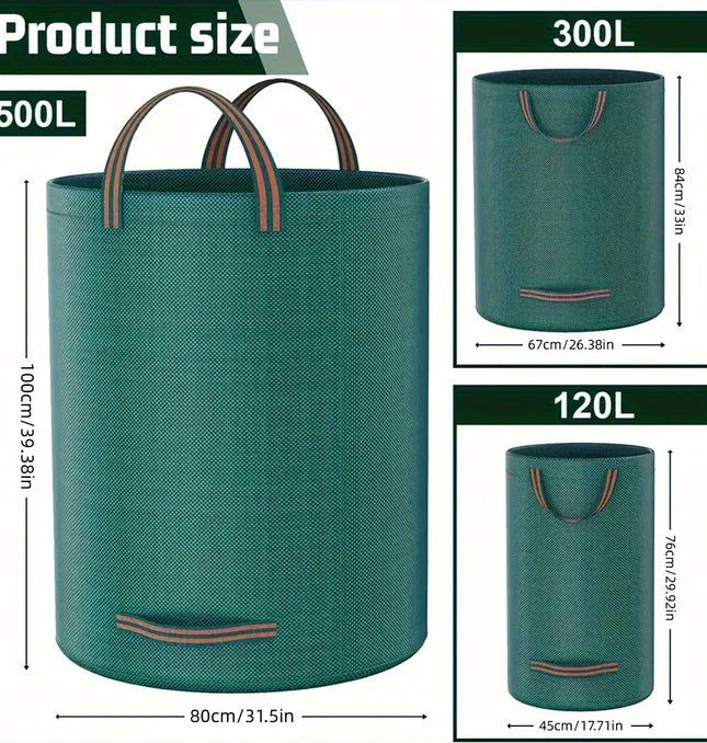 EcoWarra PP Garden Waste Bags Heavy-Duty  Reusable Yard Debris Bags with Industrial Fabric and Handles for Plant, and Leaf Collection