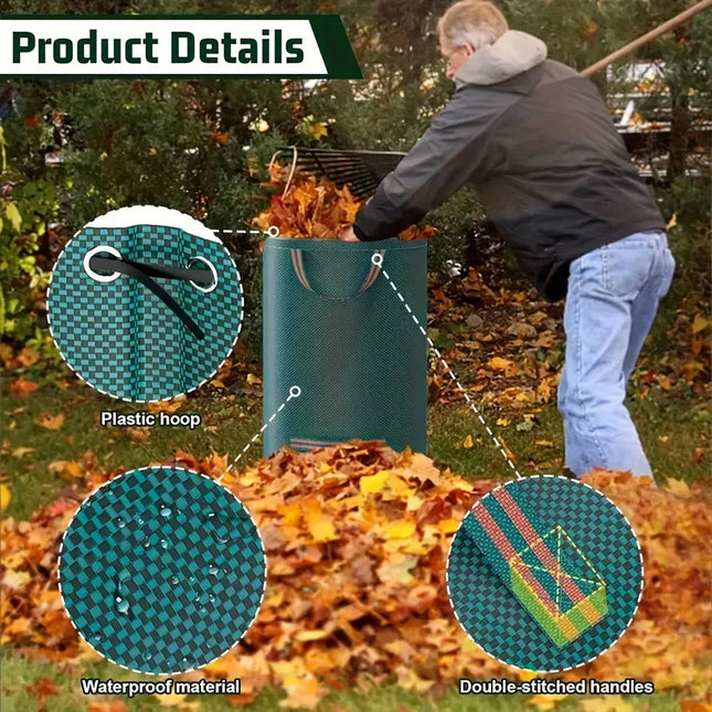 EcoWarra PP Garden Waste Bags Heavy-Duty  Reusable Yard Debris Bags with Industrial Fabric and Handles for Plant, and Leaf Collection