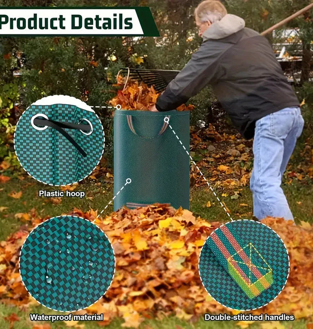 EcoWarra PP Garden Waste Bags Heavy-Duty  Reusable Yard Debris Bags with Industrial Fabric and Handles for Plant, and Leaf Collection
