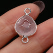 Rose Quartz-Silvery / 23x14mm