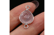 Rose Quartz-Silvery / 23x14mm