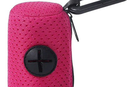 EcoWarra Rose Red Dog Poop Pickup Bag Holder Pet Waste Bag Dispenser for Dog Pooper Cleaning Tool