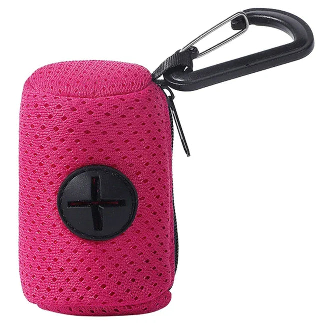 EcoWarra Rose Red Dog Poop Pickup Bag Holder Pet Waste Bag Dispenser for Dog Pooper Cleaning Tool