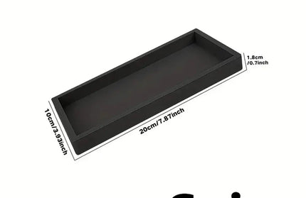 EcoWarra S-Black 1Pc Bathroom Vanity Silicone Tray, Rectangular Dish Soap and Sponge Holder, Vanity Perfume Organizer, Makeup Ring Storage Tray, Home Essentials, Home Decoration, Home Furniture