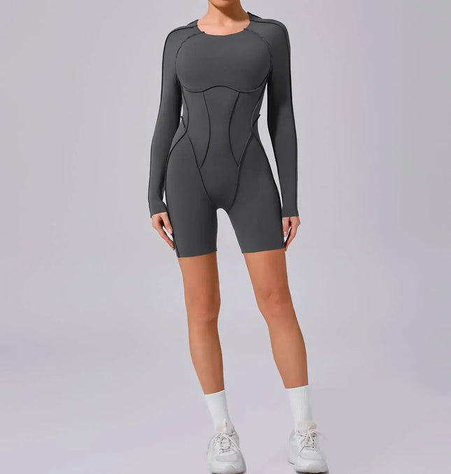 EcoWarra Seamless Yoga Jumpsuits Sports Fitness Splicing Hip-lifting One-Piece Hollow-out Beauty Back Gym Workout Bodysuits for Women