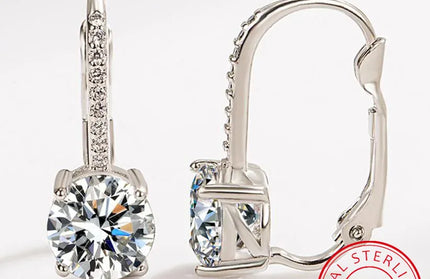 EcoWarra Silver 18K Gold 2-Carat Moissanite Hoop Earrings – 8mm Lab Diamond Huggies in 925 Sterling Silver