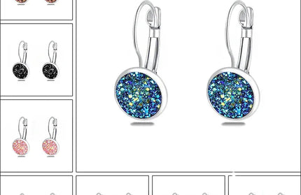 EcoWarra Simplee Korean Fashion Earrings with Round Stone for Women Silver Color Hanging Earing 2023 Trend Jewelry K-pop Accessories