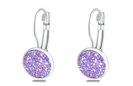 EcoWarra Simplee Korean Fashion Earrings with Round Stone for Women Silver Color Hanging Earing 2023 Trend Jewelry K-pop Accessories