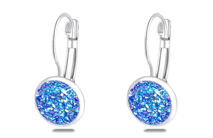 EcoWarra Simplee Korean Fashion Earrings with Round Stone for Women Silver Color Hanging Earing 2023 Trend Jewelry K-pop Accessories