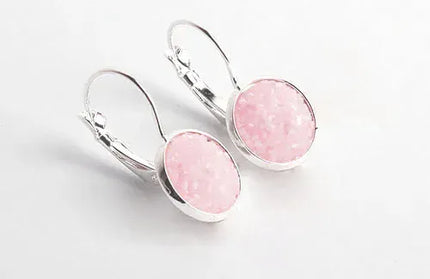 EcoWarra Simplee Korean Fashion Earrings with Round Stone for Women Silver Color Hanging Earing 2023 Trend Jewelry K-pop Accessories