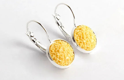 EcoWarra Simplee Korean Fashion Earrings with Round Stone for Women Silver Color Hanging Earing 2023 Trend Jewelry K-pop Accessories