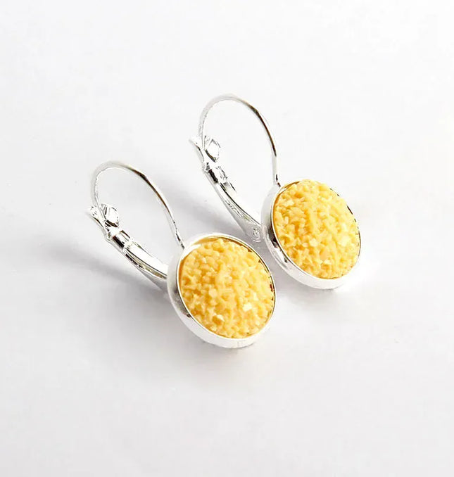 EcoWarra Simplee Korean Fashion Earrings with Round Stone for Women Silver Color Hanging Earing 2023 Trend Jewelry K-pop Accessories