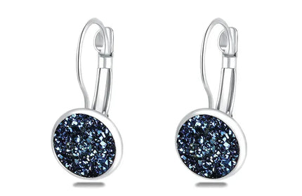 EcoWarra Simplee Korean Fashion Earrings with Round Stone for Women Silver Color Hanging Earing 2023 Trend Jewelry K-pop Accessories