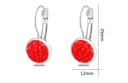 EcoWarra Simplee Korean Fashion Earrings with Round Stone for Women Silver Color Hanging Earing 2023 Trend Jewelry K-pop Accessories