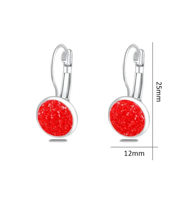 EcoWarra Simplee Korean Fashion Earrings with Round Stone for Women Silver Color Hanging Earing 2023 Trend Jewelry K-pop Accessories