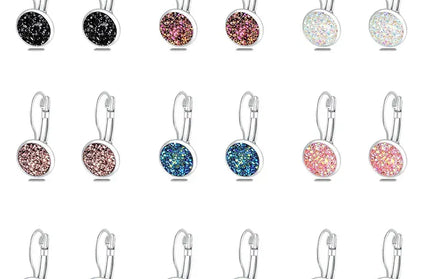 EcoWarra Simplee Korean Fashion Earrings with Round Stone for Women Silver Color Hanging Earing 2023 Trend Jewelry K-pop Accessories