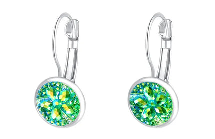 EcoWarra Simplee Korean Fashion Earrings with Round Stone for Women Silver Color Hanging Earing 2023 Trend Jewelry K-pop Accessories