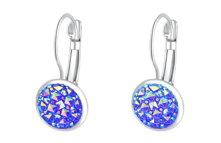 EcoWarra Simplee Korean Fashion Earrings with Round Stone for Women Silver Color Hanging Earing 2023 Trend Jewelry K-pop Accessories