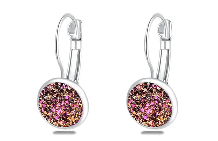 EcoWarra Simplee Korean Fashion Earrings with Round Stone for Women Silver Color Hanging Earing 2023 Trend Jewelry K-pop Accessories
