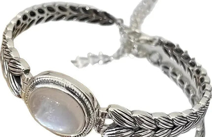 EcoWarra Style-A 925 Sterling Silver Bracelets for Women Men String Accessories Trend Retro  Retro Stone Pendant Party Jewelry Gift