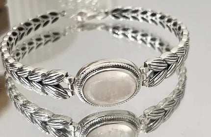 EcoWarra Style-A 925 Sterling Silver Bracelets for Women Men String Accessories Trend Retro  Retro Stone Pendant Party Jewelry Gift