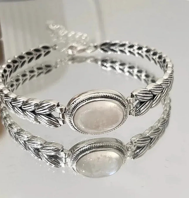 EcoWarra Style-A 925 Sterling Silver Bracelets for Women Men String Accessories Trend Retro  Retro Stone Pendant Party Jewelry Gift