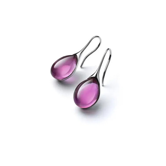 EcoWarra StyleB 2 Pcs Gold-color Earrings Luxury Style Inlaid Faux Cat's Eye Stones Colorful Fashion Earrings