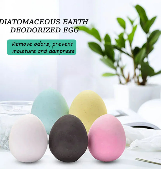 EcoWarra Three Colors of Diatomaceous Earth Deodorant Egg Refrigerator Air Freshening Water-absorbing Moisture Deodorant Function