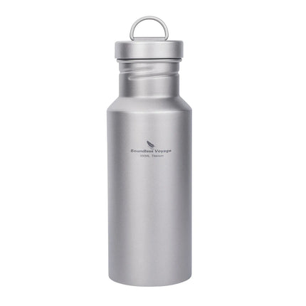 EcoWarra Ti3252D 550ml Boundless Voyage Titanium Water Bottle with Lid Wide Mouth Leak-Proof Reusable Sport Drinking Bottle for Camping 400/550/750ml