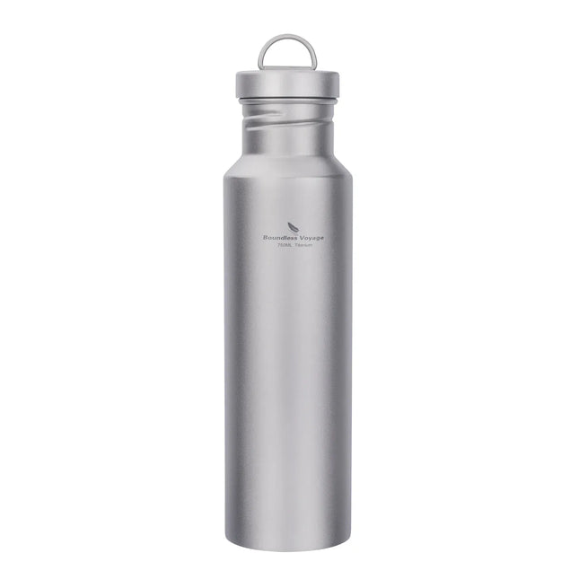 EcoWarra Ti3253D 750ml Boundless Voyage Titanium Water Bottle with Lid Wide Mouth Leak-Proof Reusable Sport Drinking Bottle for Camping 400/550/750ml