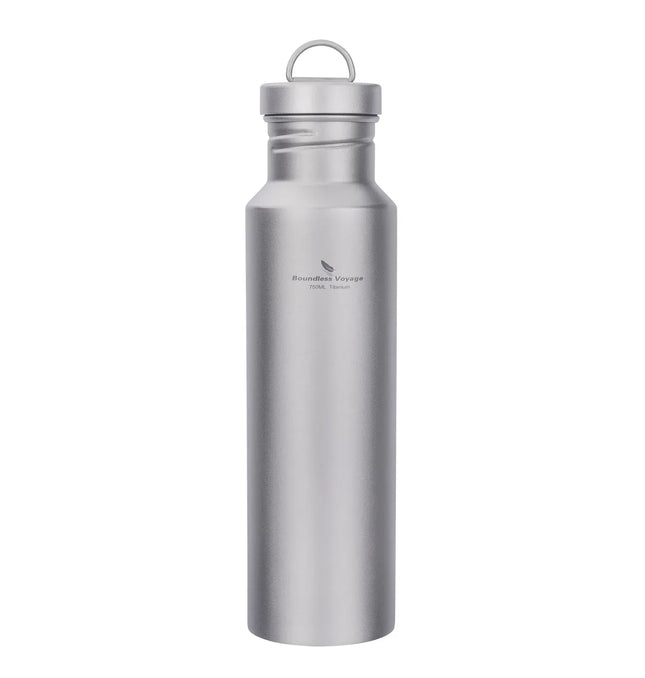 EcoWarra Ti3253D 750ml Boundless Voyage Titanium Water Bottle with Lid Wide Mouth Leak-Proof Reusable Sport Drinking Bottle for Camping 400/550/750ml