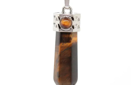 EcoWarra Tiger Eye Stone Natural Amethyst Crystal Hexagonal Stone Pendants For Women Necklace DIY Charm Rose Quartz Lapis Lazuli Agate Pendant Jewellery