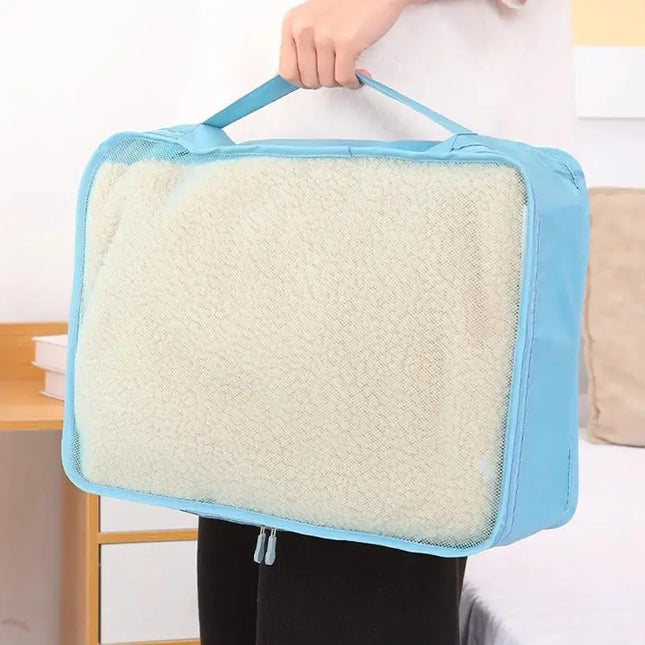 EcoWarra Travel Handle Storage Bag Home Moving Luggage Bags Suitcase Sortting Mesh Bag Clothing Shoes Organizer Large Capacity