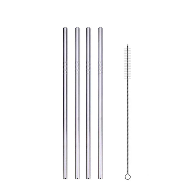 EcoWarra UPORS Reusable Drinking Straw 304 Stainless Steel Straws Straight Bent Metal Straw with Cleaner Brush Pouch Wholesale