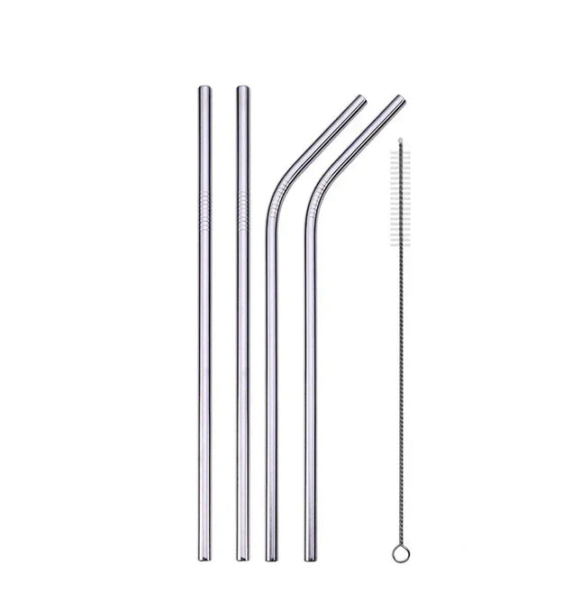 EcoWarra UPORS Reusable Drinking Straw 304 Stainless Steel Straws Straight Bent Metal Straw with Cleaner Brush Pouch Wholesale