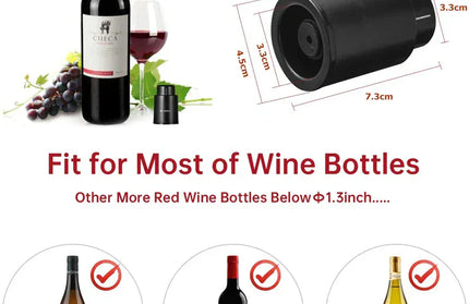 EcoWarra Variant LMETJMA Wine Bottle Stoppers Reusable Vacuum Wine Stoppers Pump Wine Preserver to Keep Your Wine Fresh Up to 7 Days KC0427