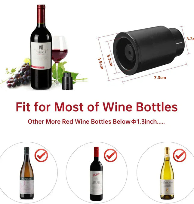EcoWarra Variant LMETJMA Wine Bottle Stoppers Reusable Vacuum Wine Stoppers Pump Wine Preserver to Keep Your Wine Fresh Up to 7 Days KC0427