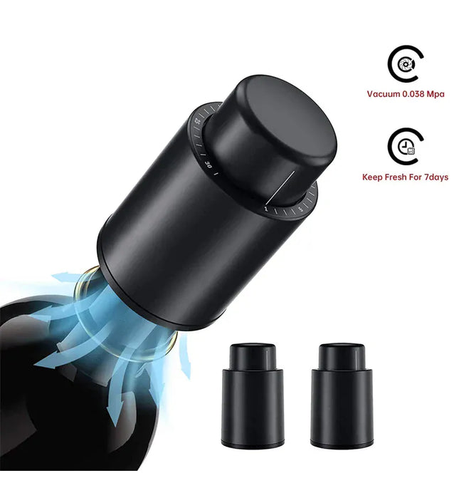EcoWarra Variant LMETJMA Wine Bottle Stoppers Reusable Vacuum Wine Stoppers Pump Wine Preserver to Keep Your Wine Fresh Up to 7 Days KC0427