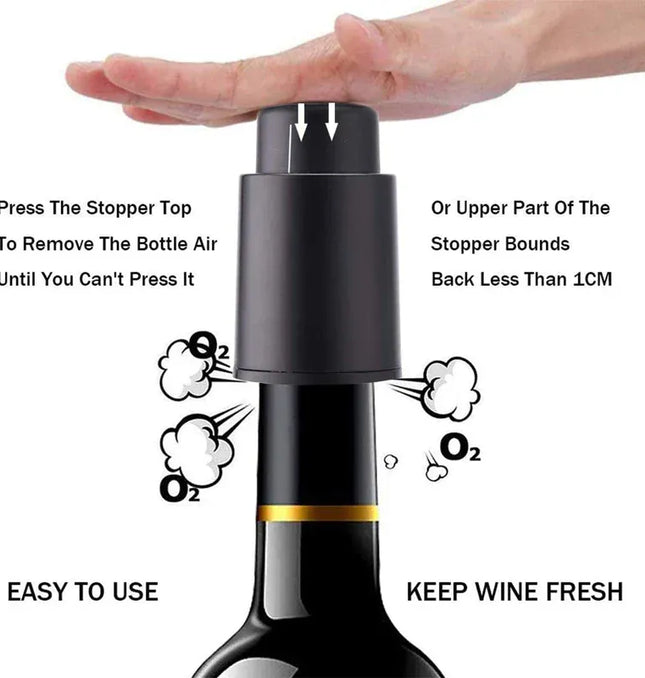EcoWarra Variant LMETJMA Wine Bottle Stoppers Reusable Vacuum Wine Stoppers Pump Wine Preserver to Keep Your Wine Fresh Up to 7 Days KC0427